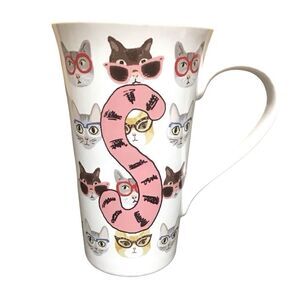 Coventry Hipster Cats Porcelain Tall Coffee Mug‎